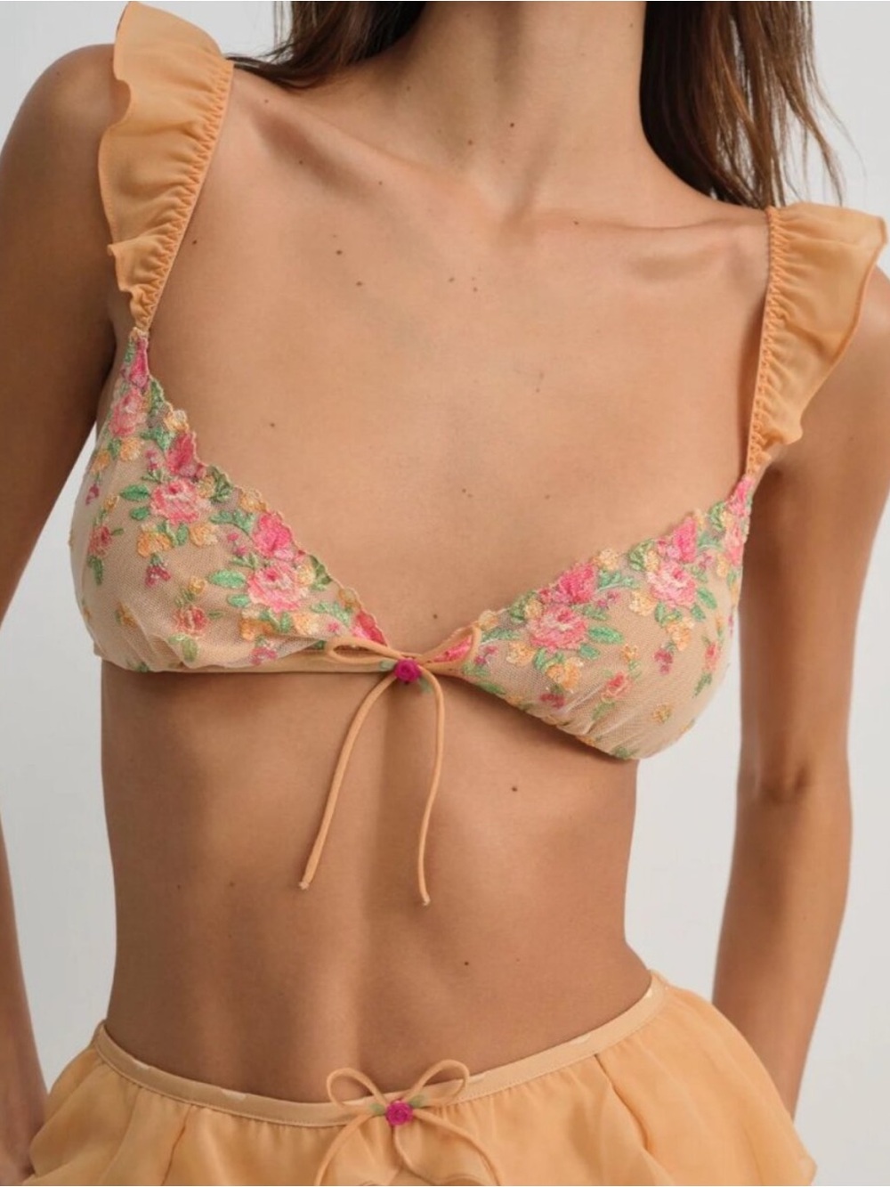 NWT For Love & Lemons Glimmer Rose Bralette